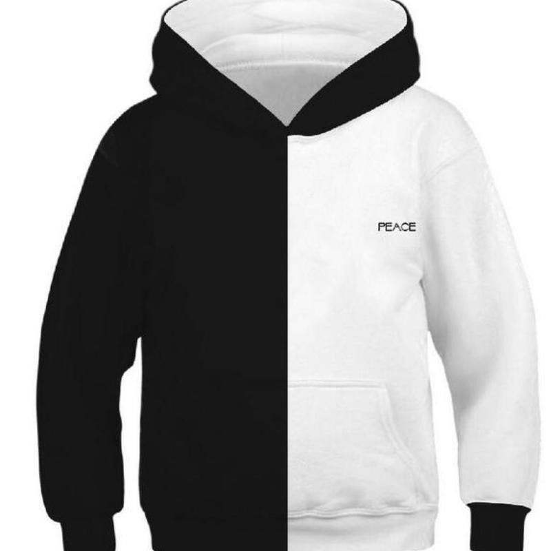 Детские спортивные толстовки, черные/белые детские толстовки с 3D принтом, пуловер с длинными рукавами для детей младшего возраста, свитера с капюшоном для мальчиков и девочек 4–13 лет