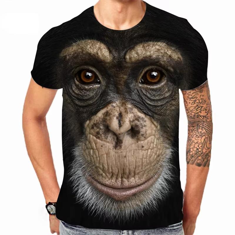 Summer Gorilla Monkey Animal Graphic 3D Print Kids T-Shirts Boys T-shirt Short Sleeve Tees Top Girl T-Shirt