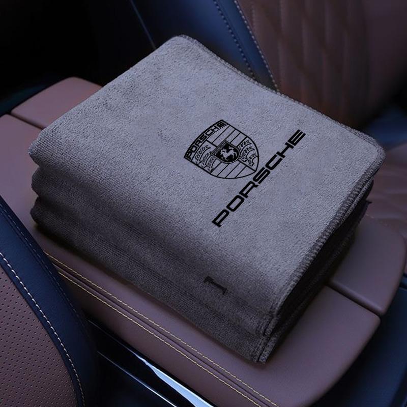 Микрофибровая салфетка для мытья автомобиля, чистящая и сушащая тряпка для автомобильных эмблем, Auot Для Porsche Cayenne Panamera Macan 911 Boxster Cayman Pajun