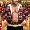 Мужской рождественский свитшот с круглым вырезом, без капюшона, повседневный пуловер для праздничной зимней одежды