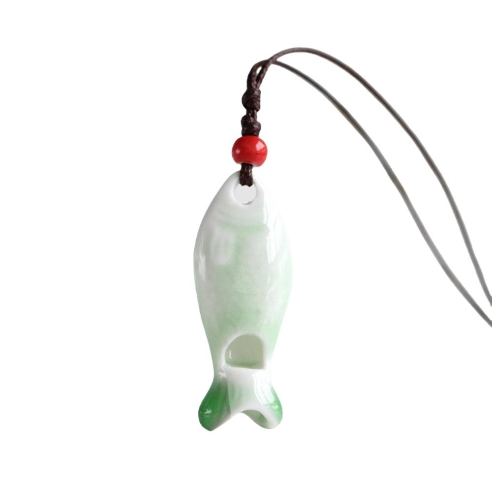 Chinese Style Porcelain Necklace Delicate Boho Ethnic Necklace Gifts Personalized Whistle Friend
