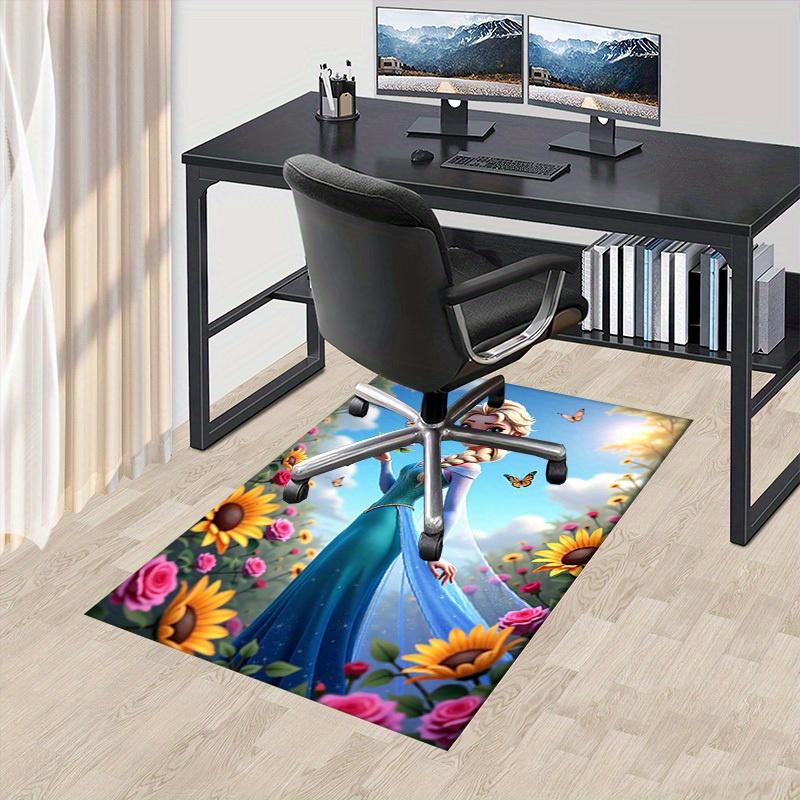 3D Printed Elsa,Flowers,Butterflies Anti-Slip Rug - Machine Washable Office Rug for Living Room, Bedroom, Office - Multiple Sizes