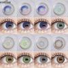Модные цветные контактные линзы, розовые фиолетовые линзы для очков, фиолетовые серые контактные линзы, коричневые серые линзы для очков, косметические зеленые линзы, 1 пара
