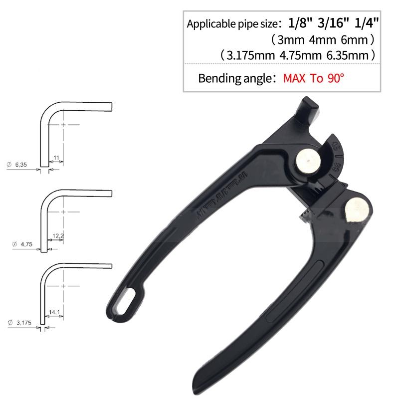 1Pcs Copper Tube Bender Tubing Bender 90°,Fuel Brake Pipe Bender Hand Tool 1/4“ 3/16” 1/8“ 3 in 1 Pipe Tubing Bender Pipe