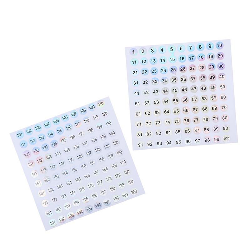 Водонепроницаемый номер 1-200 лазерные этикетки наклейки лак для ногтей губная помада бирки с номерами