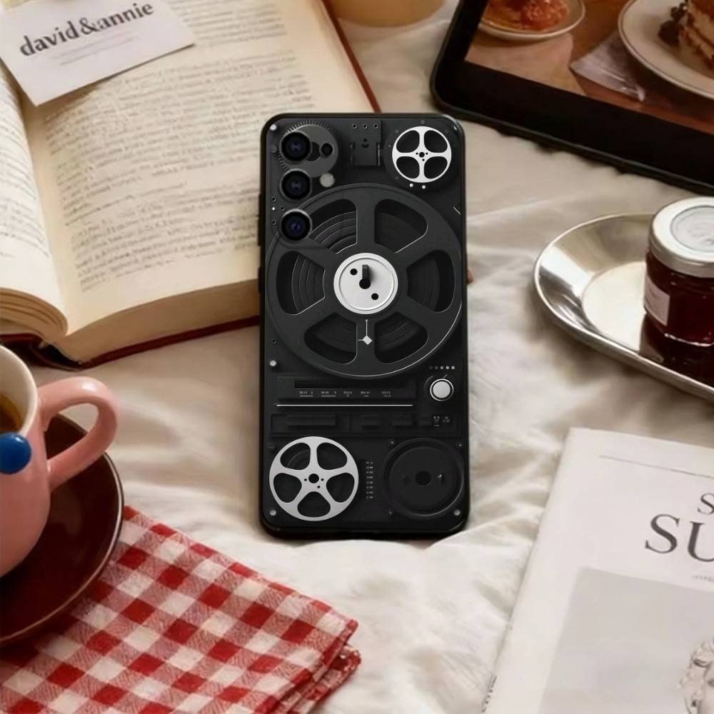 Винтажный Чехол-Телефон-Кассета Черный Силиконовый Мягкий Для Samsung S25,S24,S21,S22,S23,S30,Ultra,S20,Plus,Fe,Lite