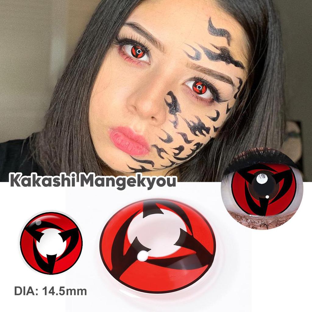Crazy Lenses Magister Контактные линзы для Хэллоуина Красные контактные линзы для косплея Аксессуары для аниме Шаринган/Какаши Мангекё/Саске Гексаграмма