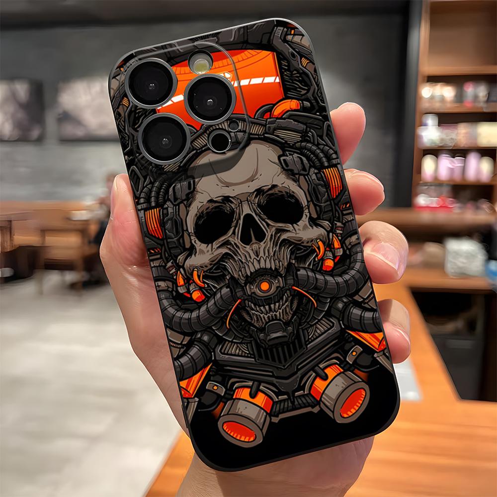 Чехол для телефона с узорами в стиле Хэллоуин (черепа) Для IPhone 17 Pro Max 15 Pro 16 14 Plus 12 13 Mini 11 Pro Ударопрочный Мягкий чехол