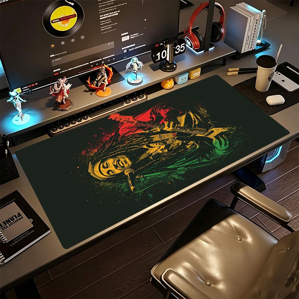 Bob Marley Gaming Mouse Pad Keyboard Mat Computer Desk Mat Non-Slip Rubber Bottom Office and Gaming Desk Decoration