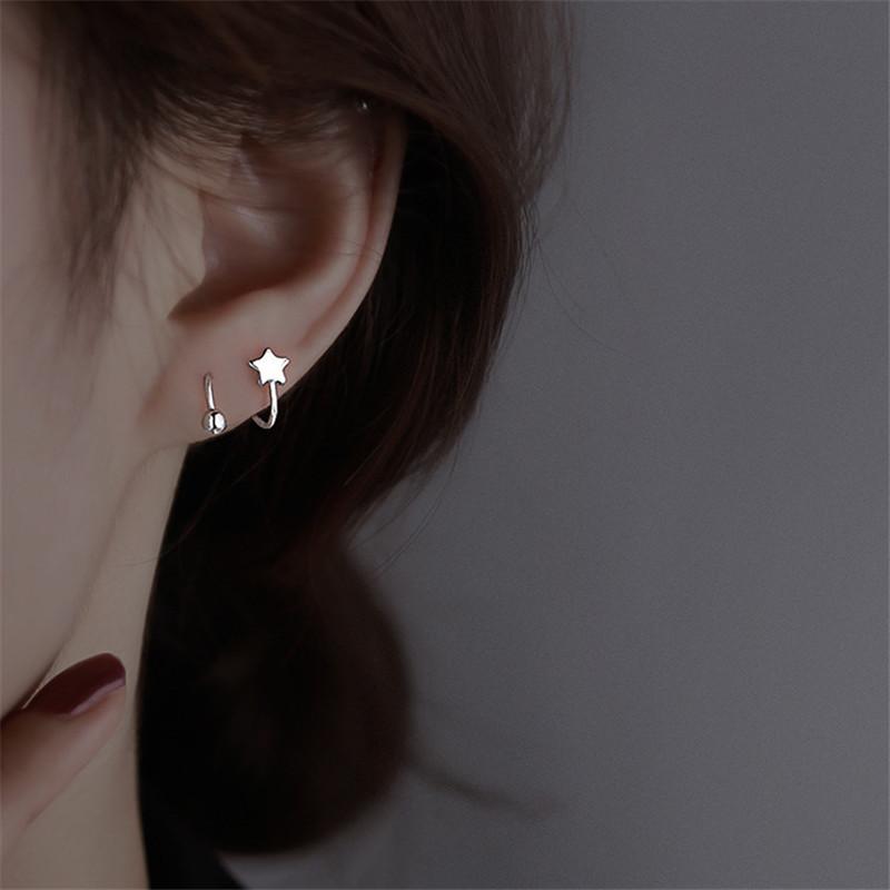 2 шт./компл. Серьги-каффы Ins Heart Ear для проколотых ушей, женские модные украшения, новые серьги-звезды в форме спирального сердца