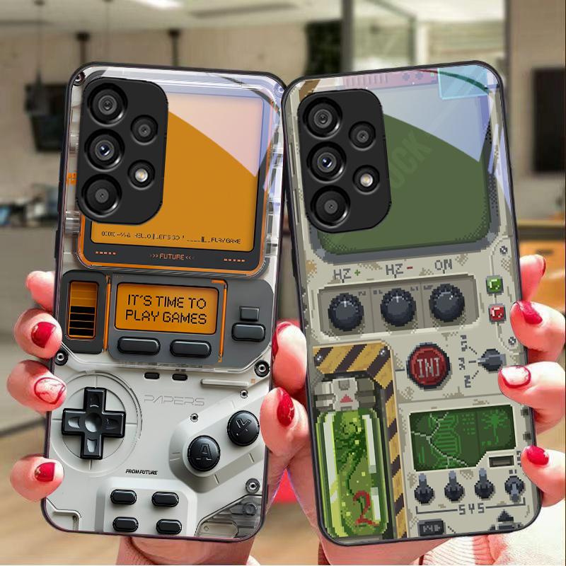 Игровая консоль для Samsung Galaxy S10 20 Plus 21 FE 22 23 24 FE 25 Ultra Черный Чехол для телефона из закаленного стекла Жесткий чехол