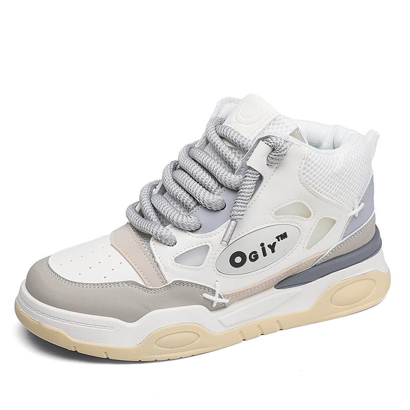 New Winter Platform Skateboarding Shoes Man Fashion High Top Casual Leather Sneakers Men Streetwear Blue Men's Skateboard Shoes