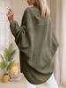 Женский oversized длинный кардиган-свитер с открытой передней частью, рукава летучая мышь, осенний трикотаж
