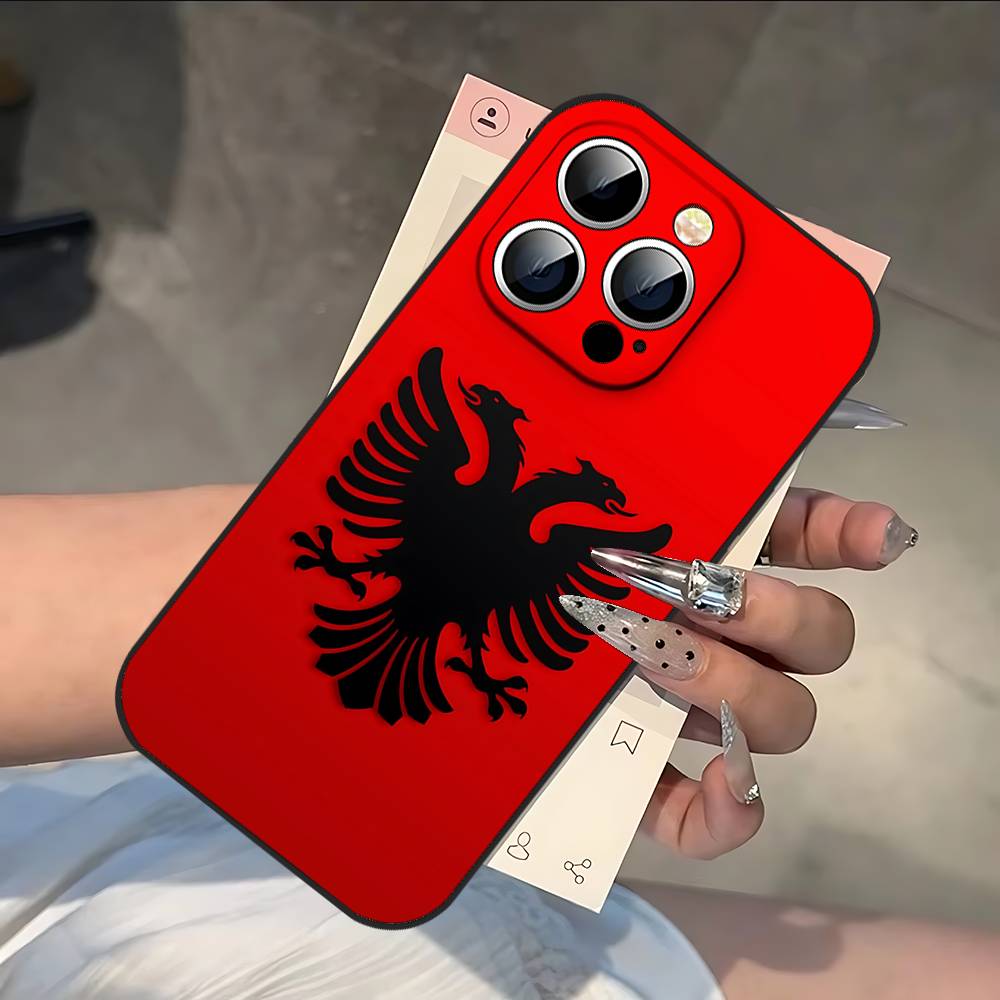 A-Албания F-Флаг Чехол для телефона для IPhone 17/16/15/13/14 Pro Max/ 11Plus/X/Xr/Xs Max/12mini