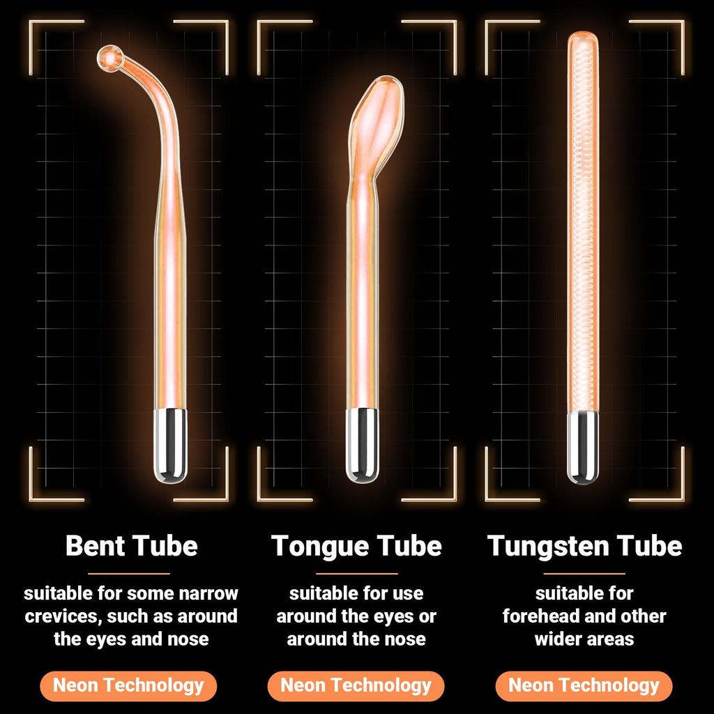 Портативная высокочастотная машина для ухода за лицом, удаление морщин, акне, палочка для ухода за лицом с 6 неоновыми и аргоновыми палочками