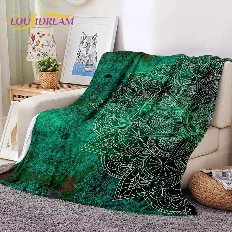 3D Mandala Yoga Flower Bohemia Meditation Nature Soft Flannel Blanket for Bed Bedroom Sofa Picnic,Throw Blanket Outdoors Leisure