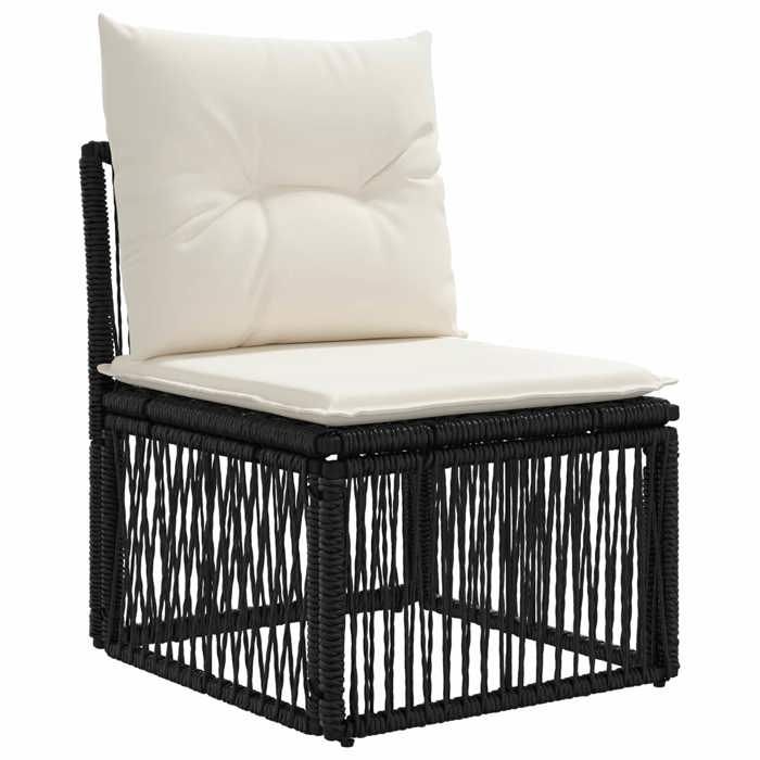 Maison Exclusive - Ensemble de canapé de jardin 5 pc 5 place Noir polyrotin