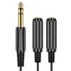 Gold-plated 6.35 Stereo To 2pcs 6.5 Mono Power Amplifier Audio Adapter Cable 1 To 2 Splitter