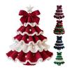 DIY Crochet Christmas Tree Kit Small Xmas Tree Craft Kit with Bow And Faux Pearl Handmade Holiday Decoration for Beginners