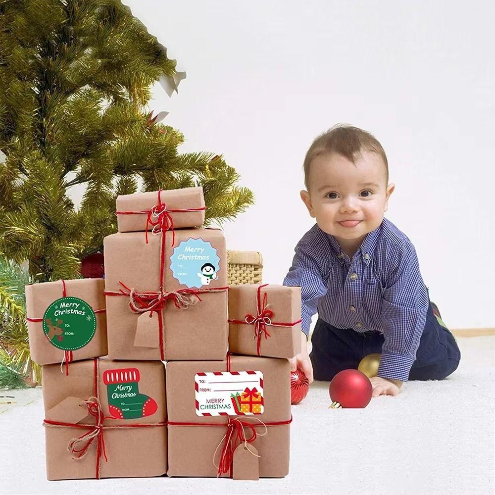 10 листов/упаковка Наклейки «Счастливого Рождества» в смешанном стиле, наклейки-этикетки для подарочной упаковки, карточки для фестивальной вечеринки