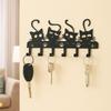 Black Cat Wall Hat Hanger Iron Cartoon Cat Coat Hook Easy To Install Key Holder  Household