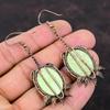 Серьги с лимонным хризопразом, серьги из медной проволоки, оригинальные ювелирные изделия из драгоценных камней, серьги ручной работы, красивые медные ювелирные серьги для подарка