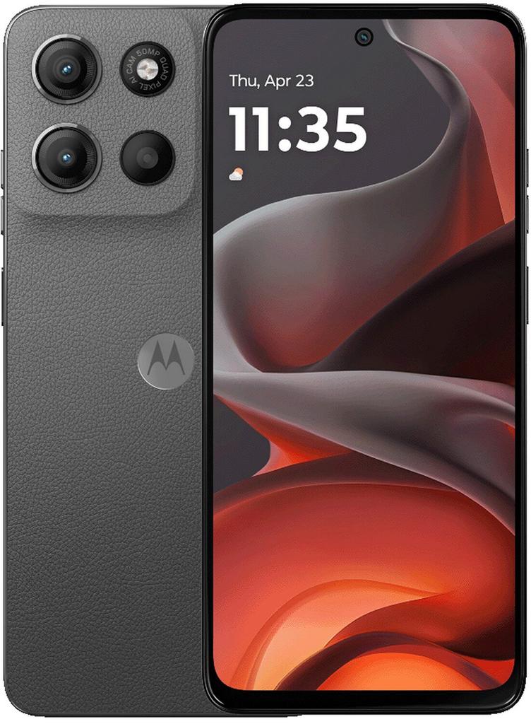 Etui Typu Portfel Do Motorola Moto G15 / G15 Power - Czerwony Pokrowiec Canvas + Szkło
