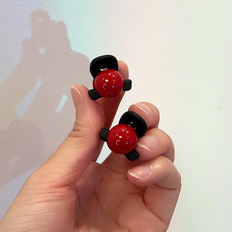 2Pcs Acrylic Pink Love Heart Small Hair Claw Women Girls Sweet Cute Hair Clips Lovely Kawaii Hairpin Hair Accessories