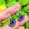 Natural Lapis Lazuli Gemstone 925 Sterling Silver Gift Earring 1.58" G4g90