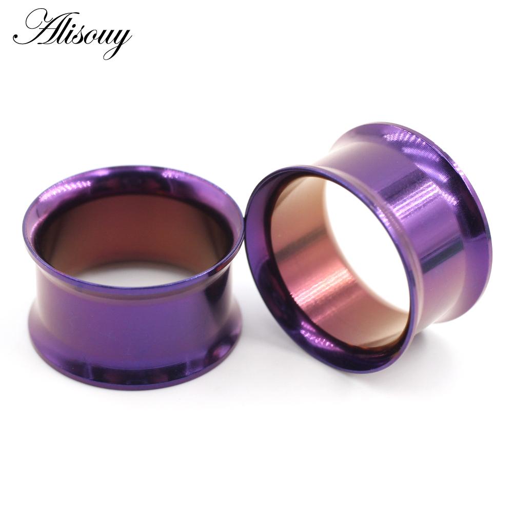 Alisouy, комплект из 2 шт., затычки для ушей, хирургическая сталь, без винтов, ушные манометры, туннельный расширитель, расклешенные серьги для пирсинга, вилки, растягивающиеся