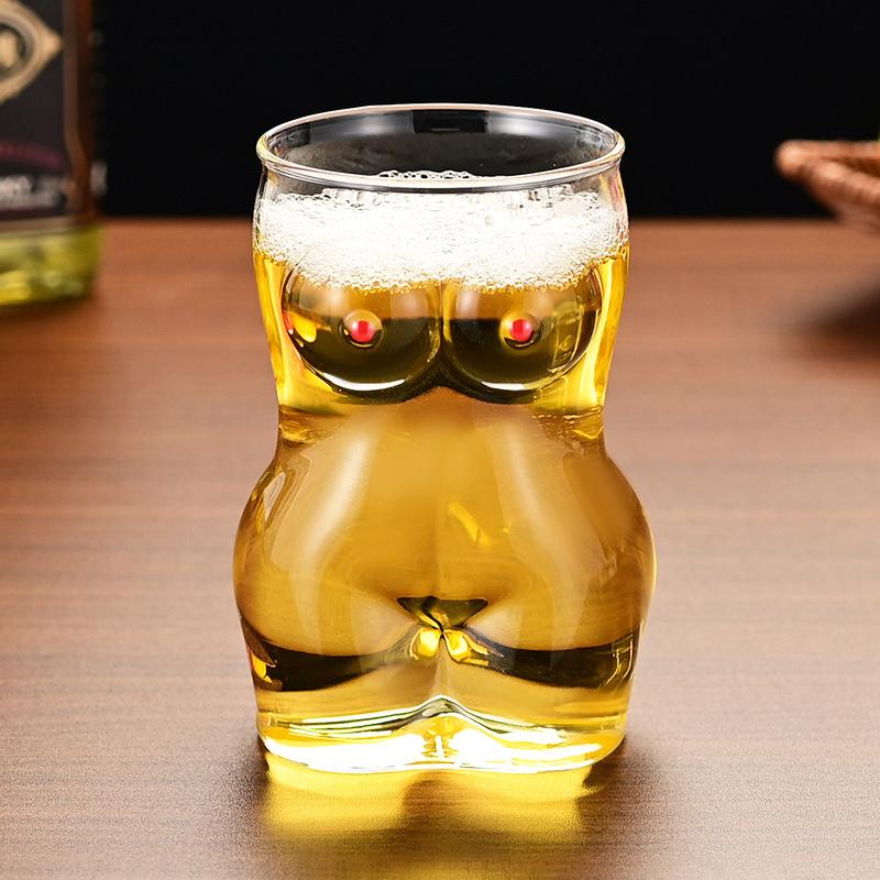 Glass Beer Mug Creative Women Body Shaped Beer Glasses Water Cup Sexy Beer Mug Cocktail Glass Pub Drinking Mugs Beer Cup