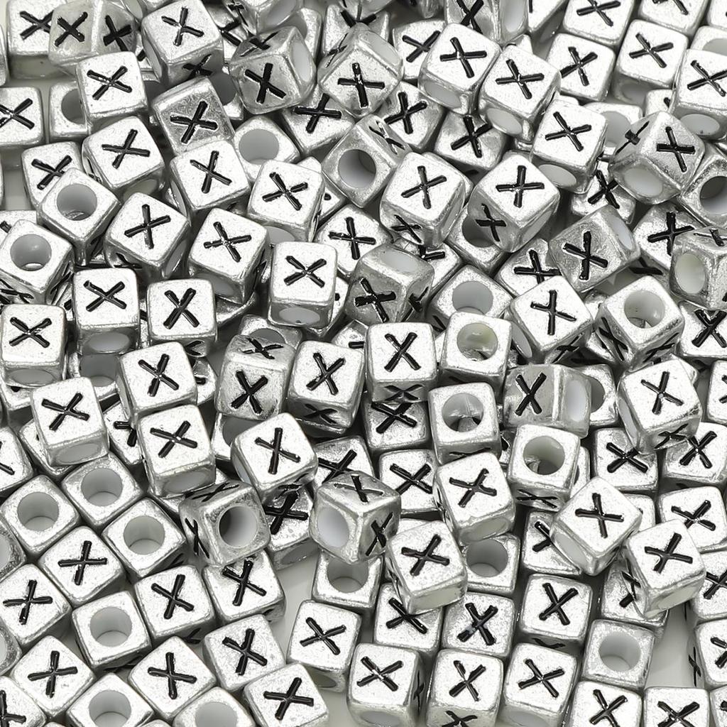 Acrylic English Letter Cube Beads For DIY Necklace Bracelet Earrings Jewelry Making Craft Accessories