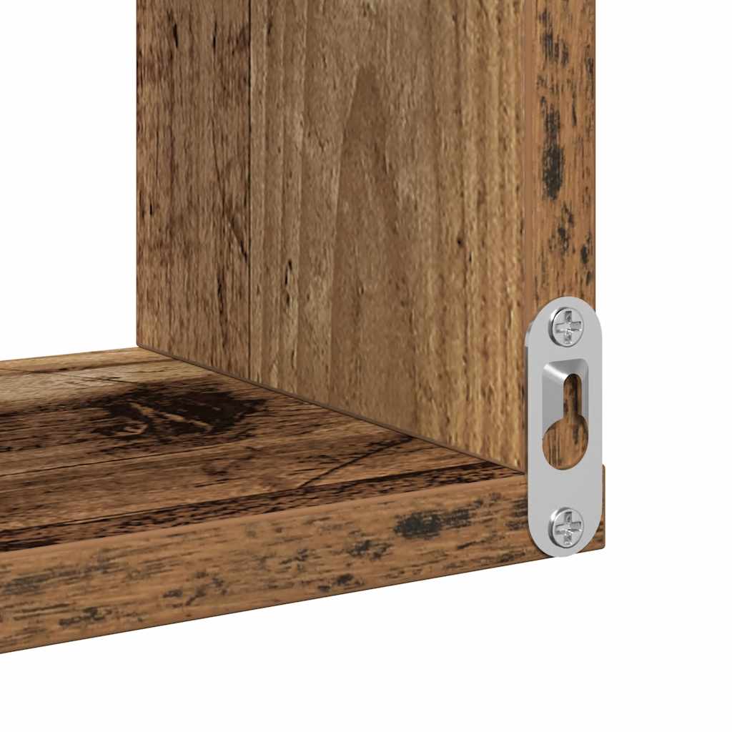 Wall Mounted Corner Shelves 2 pcs Vintage Wood Look 40 x 40 x 49.5 cm Particleboard