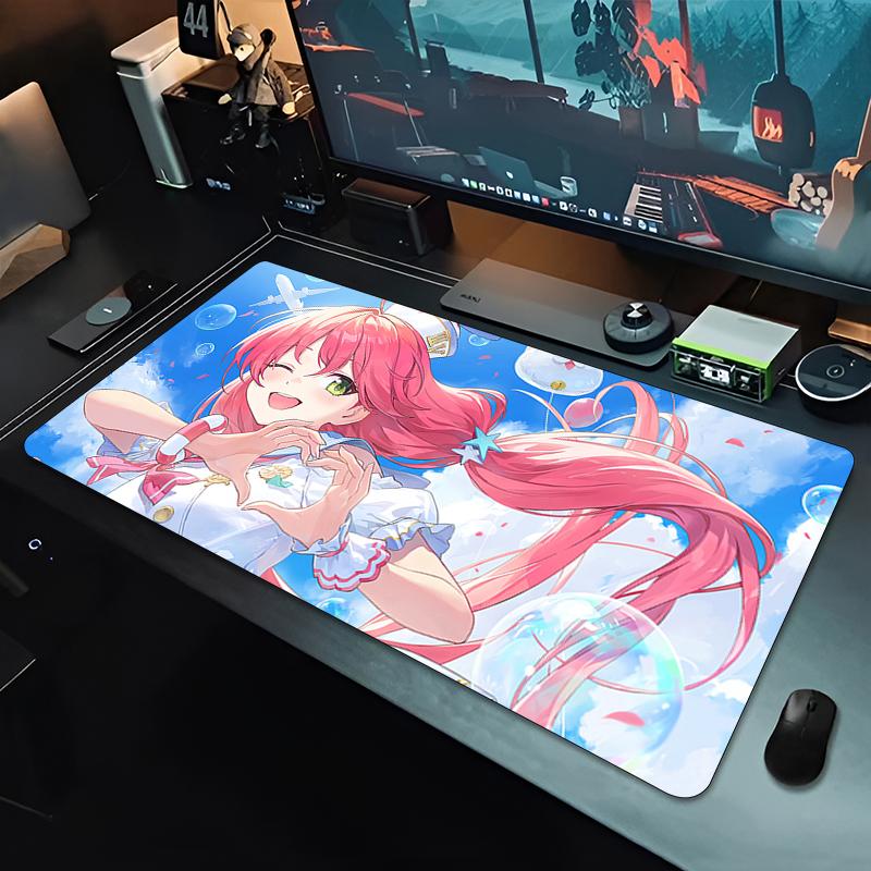 Hololive Sakura Miko Mouse pad Kawaii Large rubber keyboard mouse carpet anti-slip gamer mouse pad laptop PC carpet Mousepad