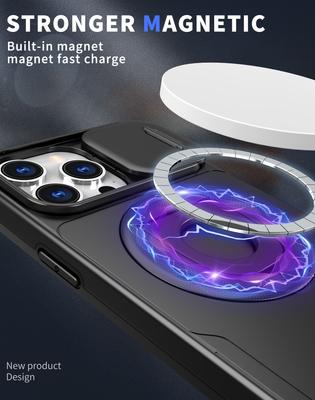 Подставка-держатель Armor с магнитом для чехла Magsafe для iPhone 15 14 13 12 11 Pro Max 15Plus X XS XR 7 8 с выдвижной шторкой для камеры