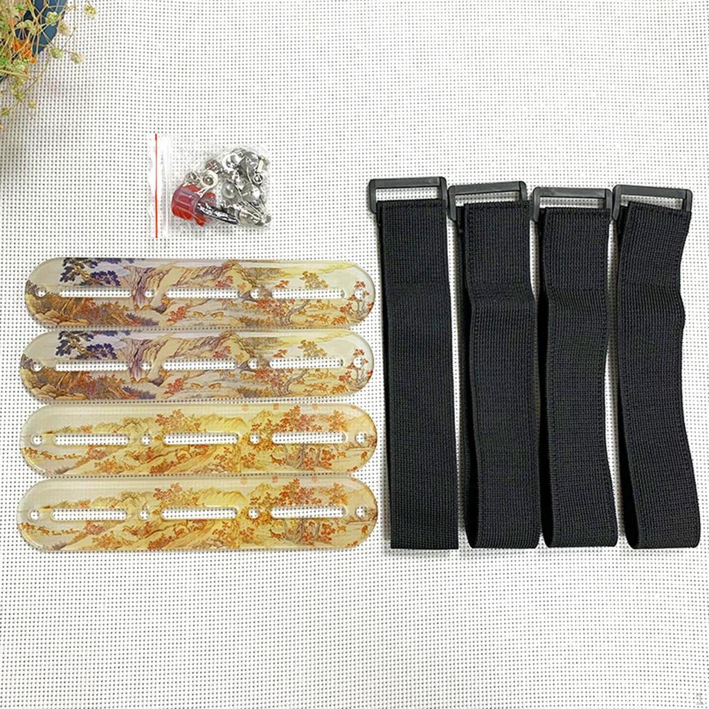 Cross Stitch Kit Canvas Tension Clips Handcraft with Fixed Strap Embroidery Tools Tensioners