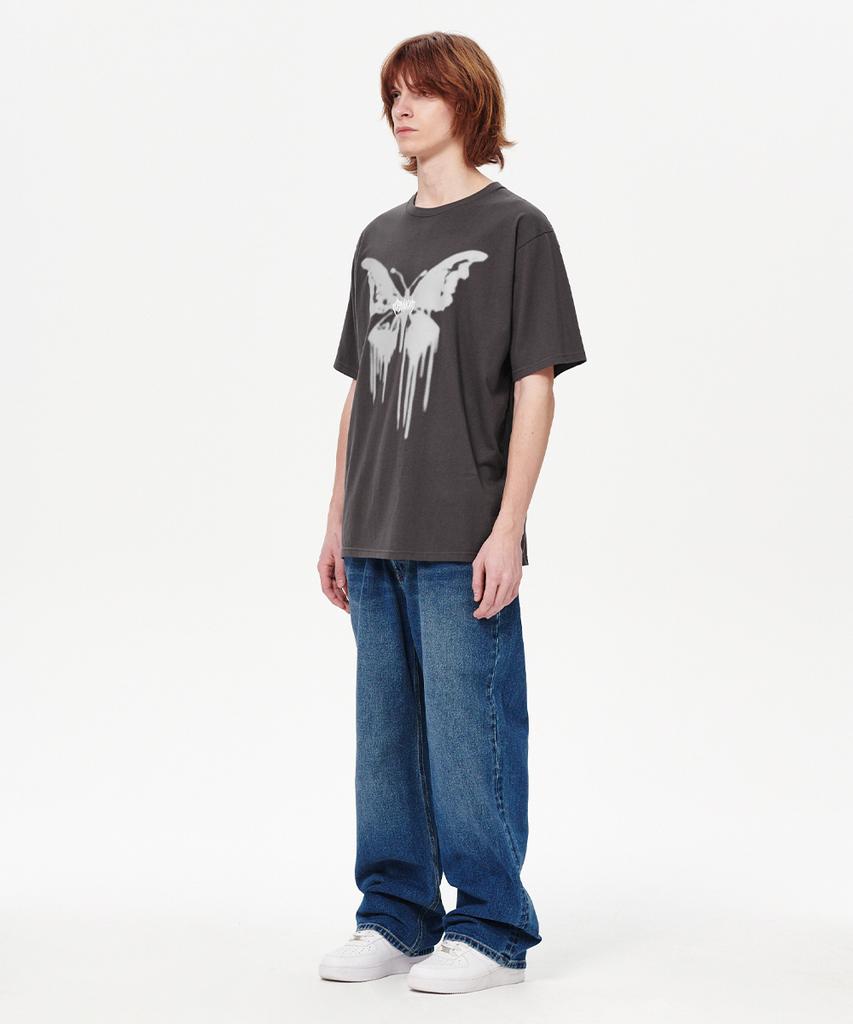 MAHAGRID Butterfly Goth Tee Charcoal(Mg2Emmt538A)