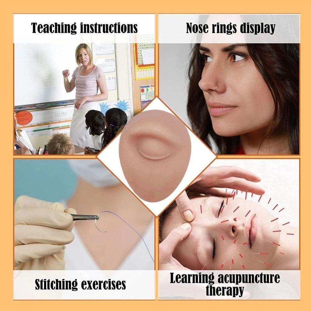 Дисплей Силиконовая Модель Лица Тату Пирсинг Практика Ювелирный Инструмент Симуляция Часть Тела