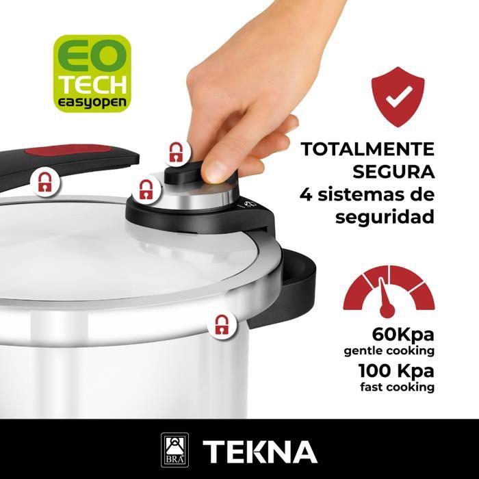 Autocuiseur BRA Tekna - Ouverture Facile - 4 L - Acier Inox 18/10 - Tous Feux Dont Induction
