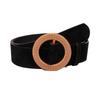 Women's Wide Belt Suede Round Buckle Imitation Rattan Buckle Wide Belt Women's Autumn and Winter Versatile Women's Belt
