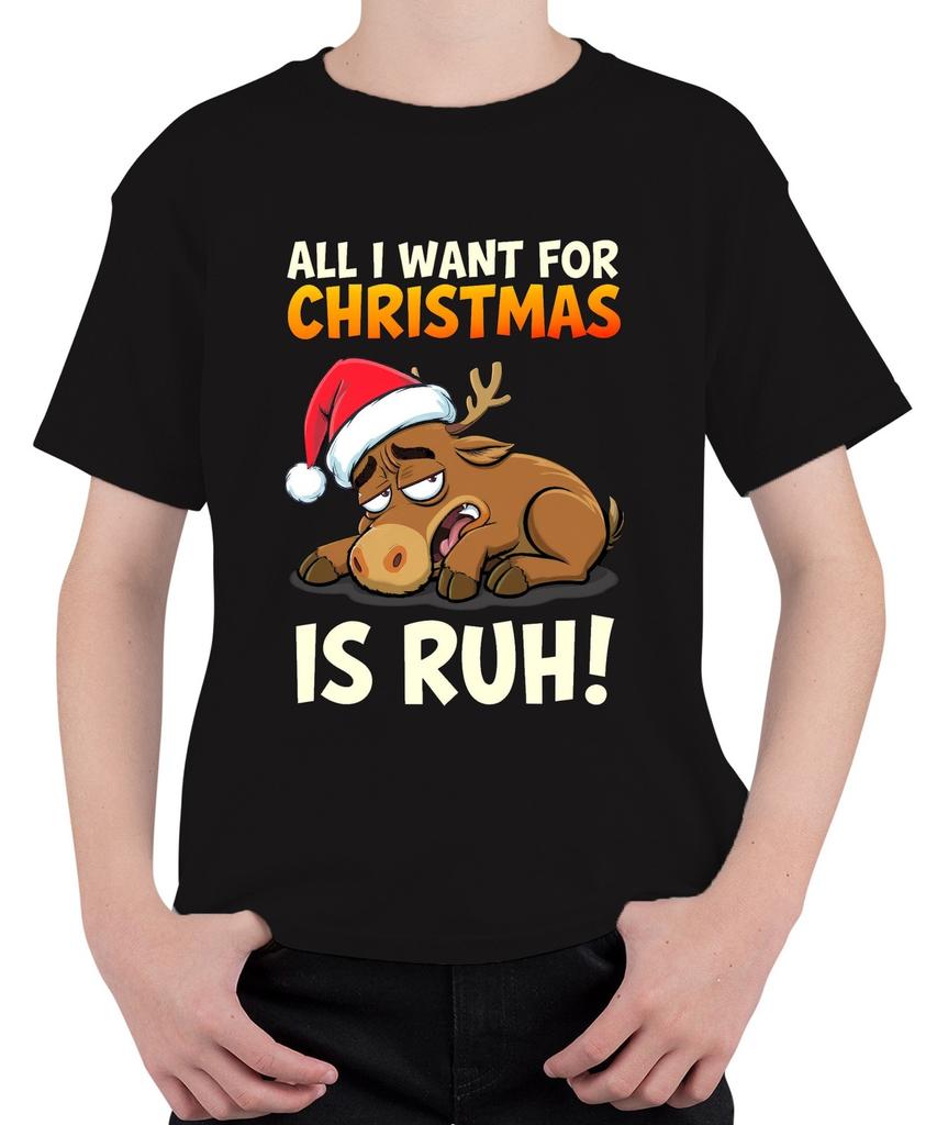 All I Want For Christmas Is Calm Funny Reindeer Christmas Unisex Kids T-Shi