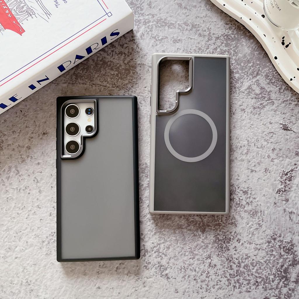 Suitable for Samsung S24Ultra Strong Magnetic Suction Mobile Phone Case S24plus High End Business Skin Feeling Non Yellowing Protective Case