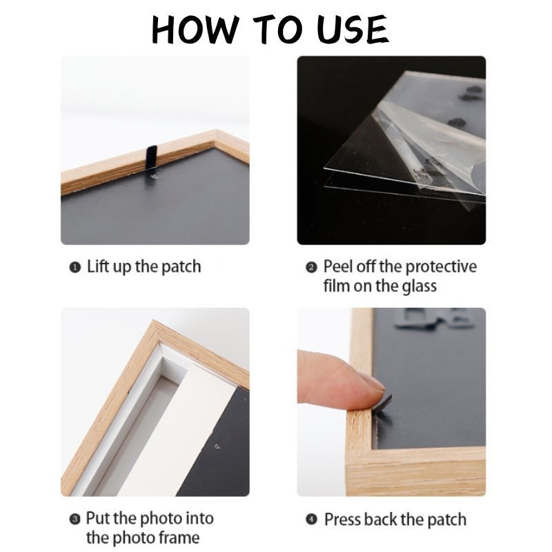 4R Photo Frame Natural Wooden Home Decor Wall Decor Picture Holder Art Paintings DIY