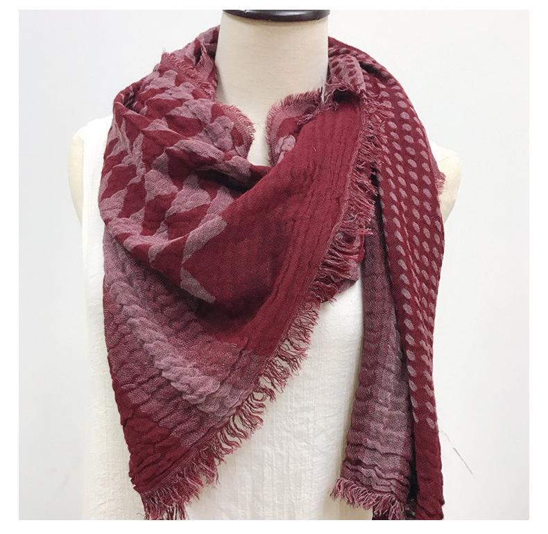 2023 Новый женский японский батик темно-синий в горошек и со звездами двухслойный жаккардовый шарф-шаль