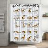 Unleash Your Feline Inner Self With These Adorable Cat Language Shower Curtains A Unique Home Decor Item Featuring Funny Illustr