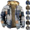 Men's Winter Printed Fleece Jacketed Cardigan Zipper Jacket