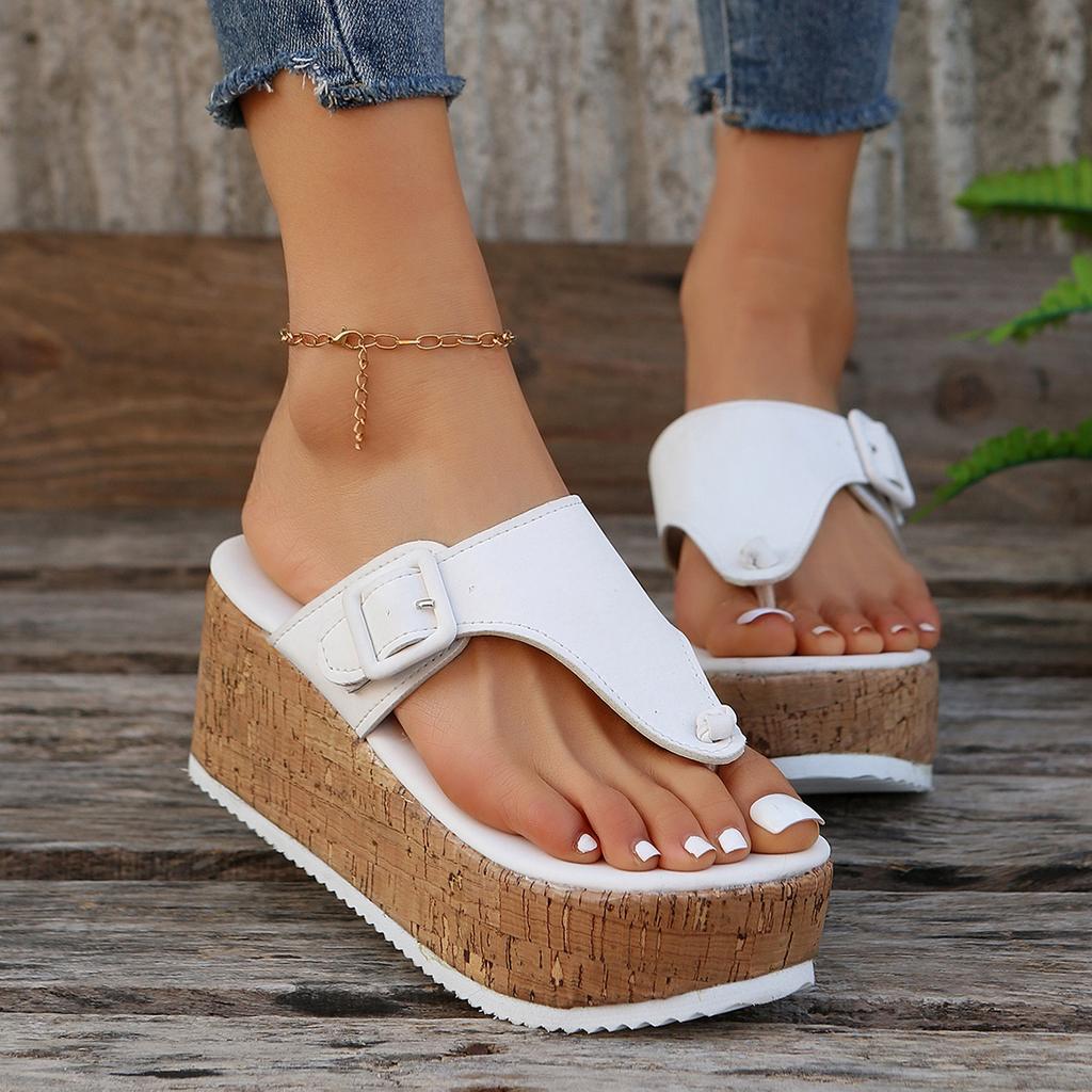 Fashion Women's Slippers Summer Flip Flops Female Wedge Platform Sandals Ladies Non-slip Thick Bottom Casual Black Pink Large Size Shoes