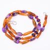 Natural Amethyst Carnelian Gemstone Beads Necklace 3-16 Mm 18" UB-7969 UB-7969