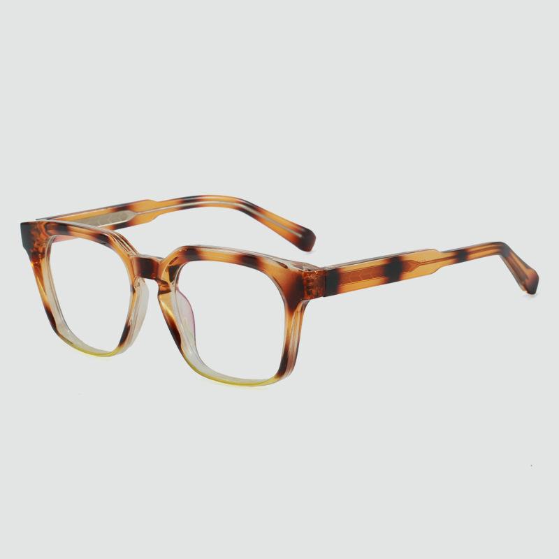 New propionic acid pin glasses frame European and American square thick frame anti-blue light flat mirror can be equipped with myopia