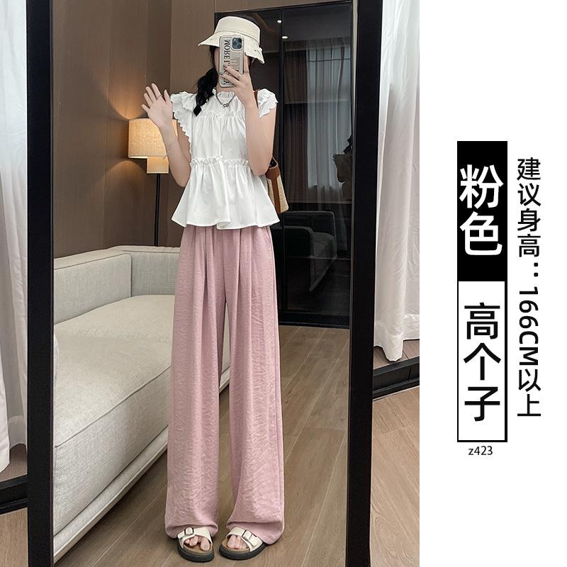 Khaki milk pants women's 2025 new autumn and winter thickened cotton pants wear warm small velvet wide-leg pants